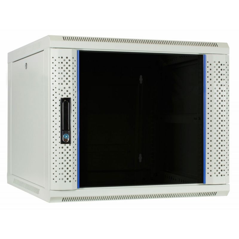 9U white wall mount server rack with glass door 600x600x500mm (WxDxH)
