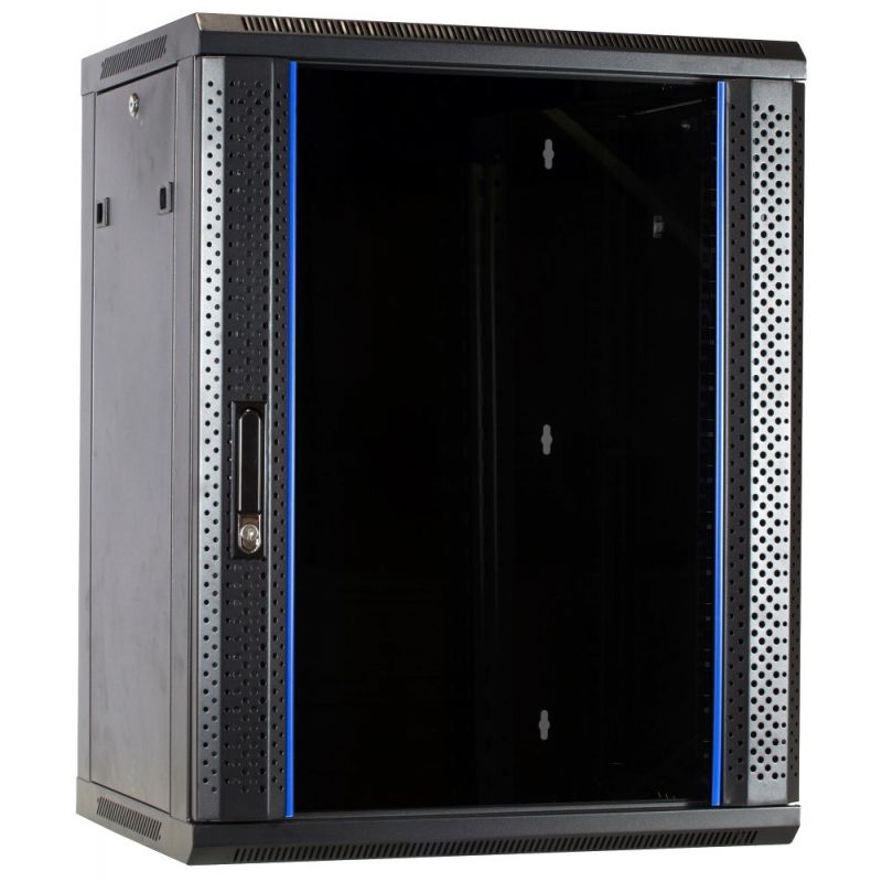 15U wall-mount server rack unassembled with glass door 600x600x770mm (WxDxH)