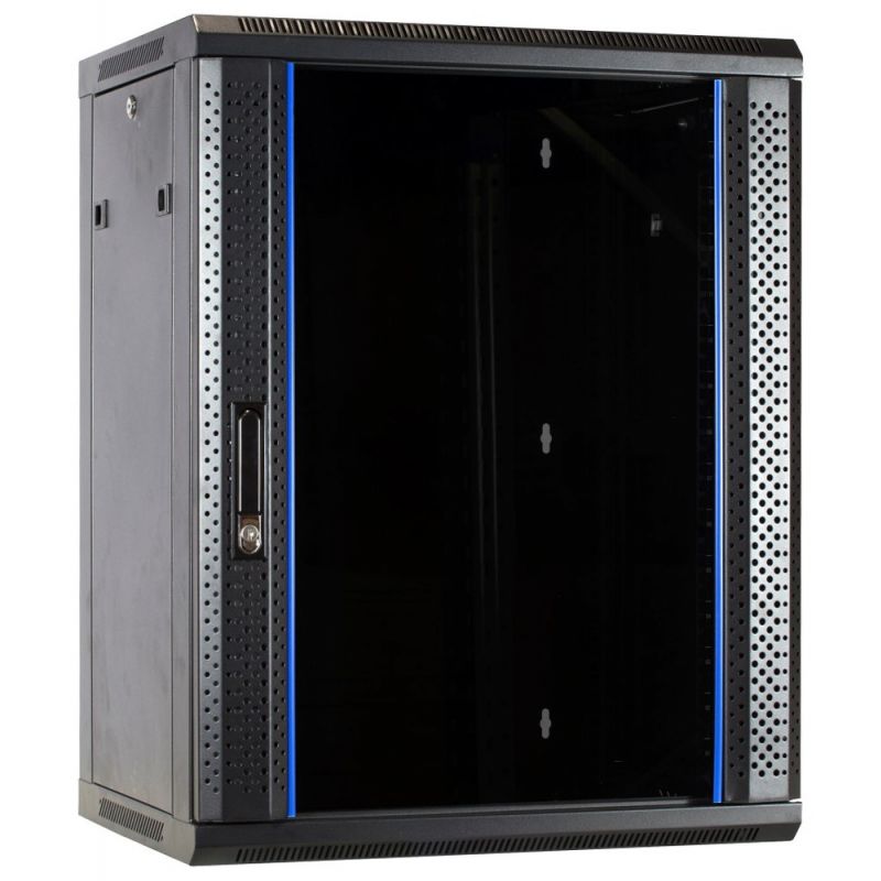 15U wall mount rack with glass door 600x600x770mm (WxDxH)