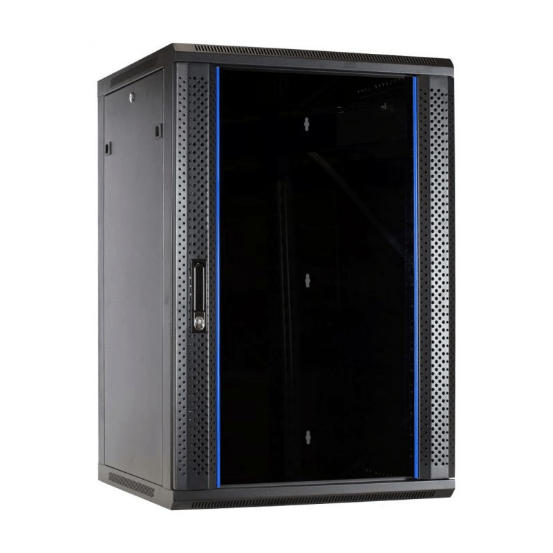 22U wall mount server rack with glass door 600x600x1100mm (WxDxH)