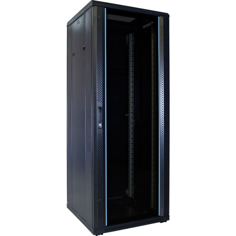 32U server rack with glass door 600x600x1600mm (WxDxH)