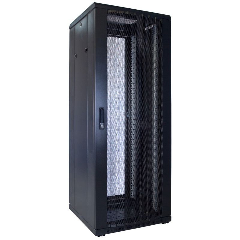 32U server rack with perforated door 600x600x1600mm (WxDxH)