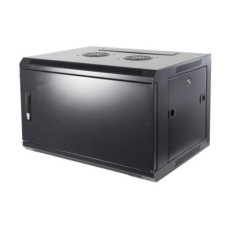 6U wall mount server rack with metal door 600x450x368mm (WxDxH)