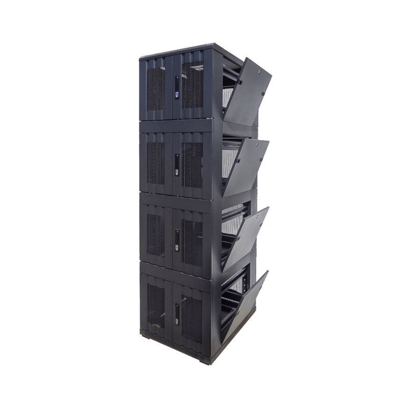 42U compartment server rack with perforated frontdoor - 4x9U - 800x800x2000mm (WxDxH)