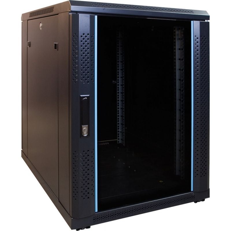 15U mini server rack with glass door 600x800x860mm (WxDxH)