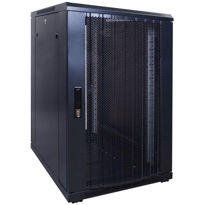 18U server rack with perforated door 600x800x1000mm  (WxDxH)