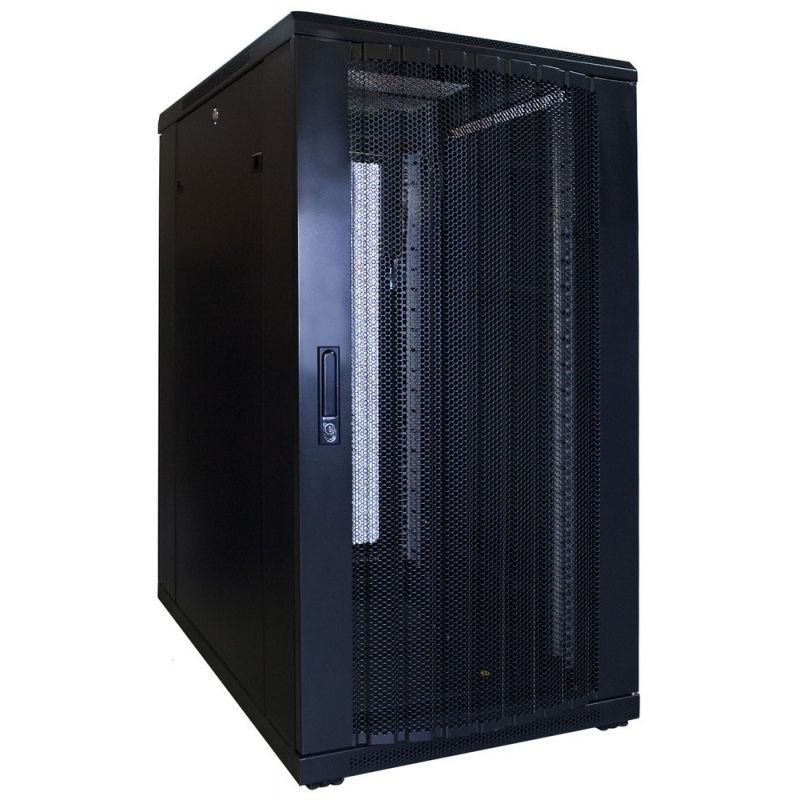 22U server rack with perforated door 600x800x1200mm (WxDxH)