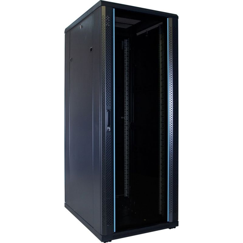 32U server rack with glass door 600x800x1600mm (WxDxH)