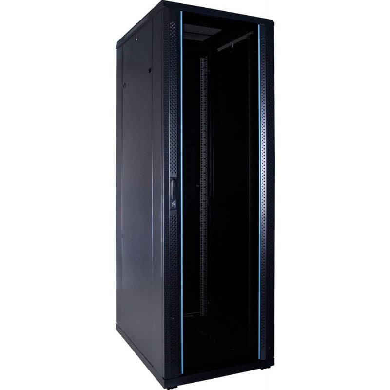 37U server rack unmounted with glass door 600x800x1800mm (WxDxH)