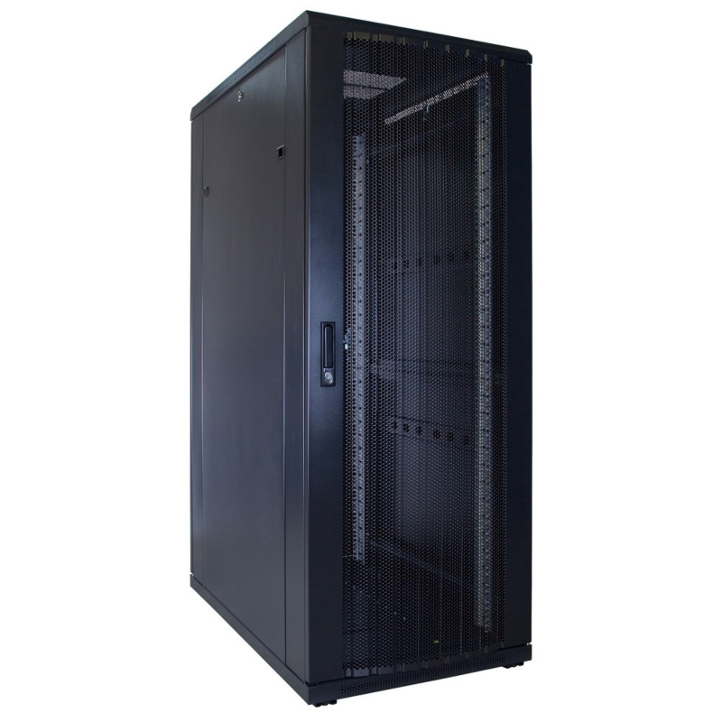 32U server rack with perforated door 600x1200x1600mm (WxDxH)
