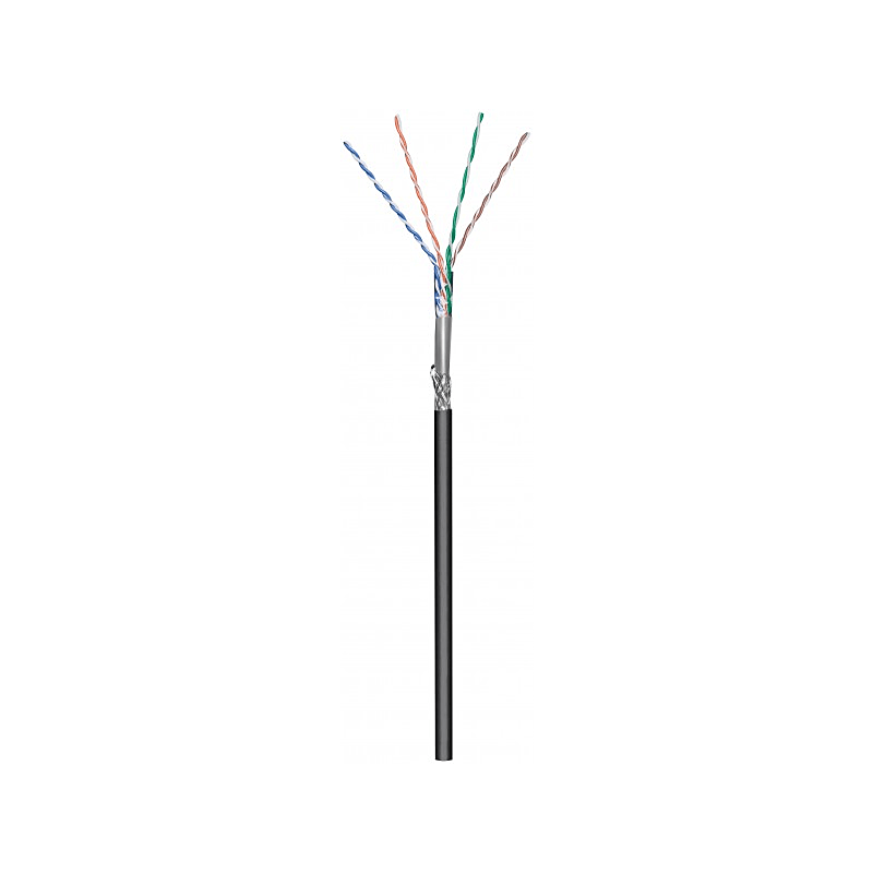 CAT6 SF/UTP 100m outdoor cable on a  reel solid black CCA