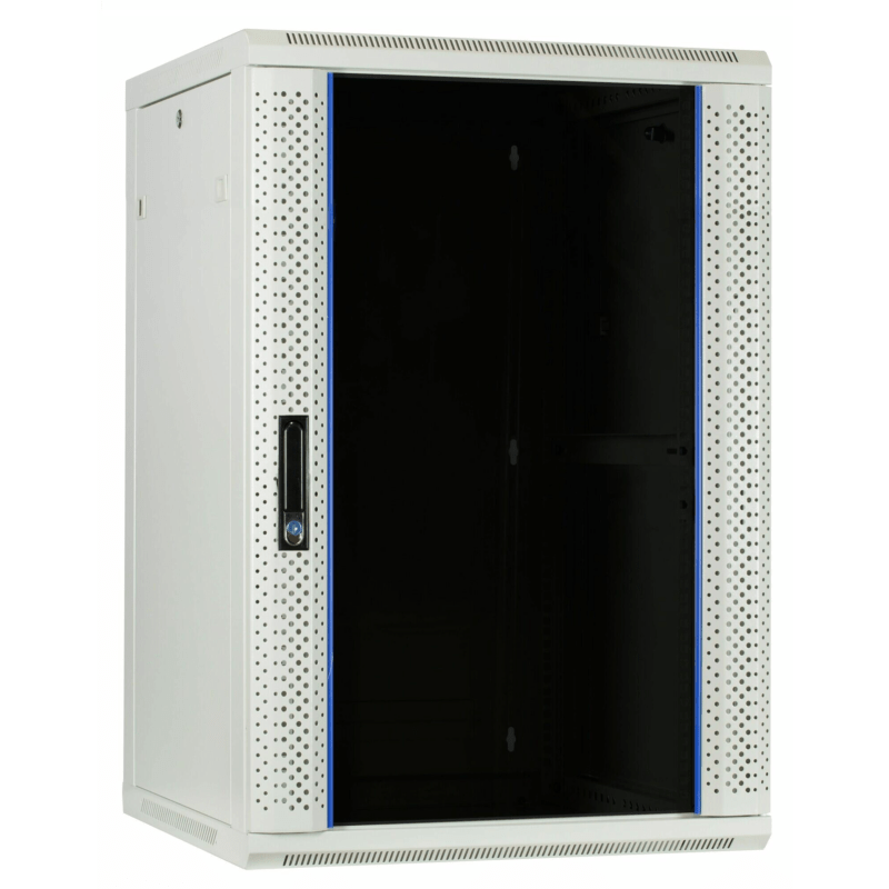 22U wall mount server rack with glass door 600x600x1100mm (WxDxH) White