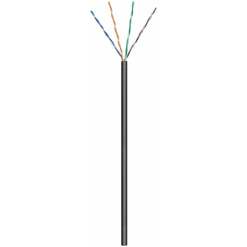 CAT6 U/UTP 50m outdoor cable on a reel stranded black CCA