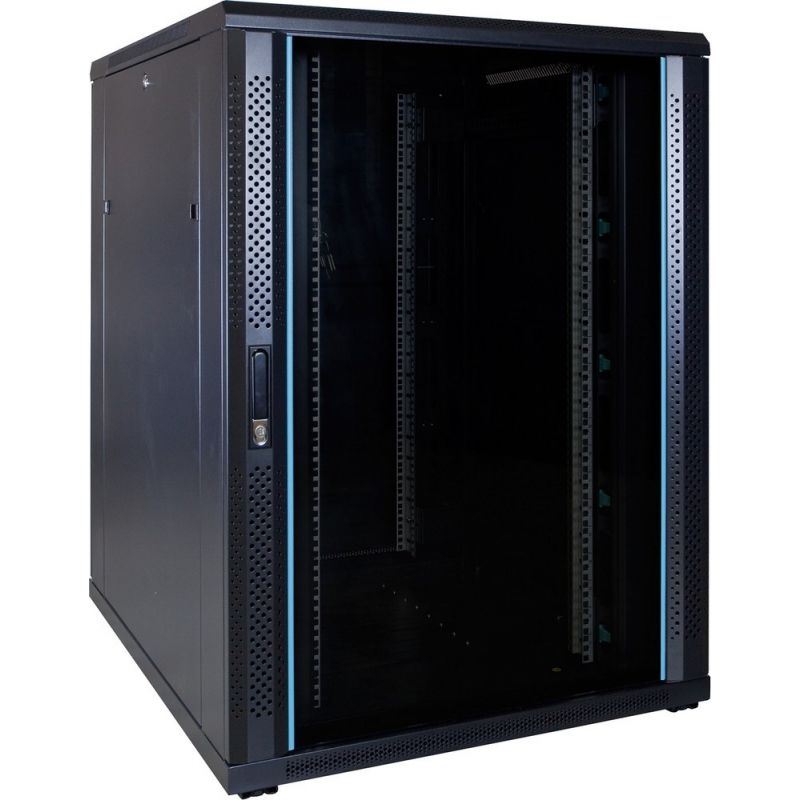 22U server rack with glass door 800x1000x1200mm (WxDxH)