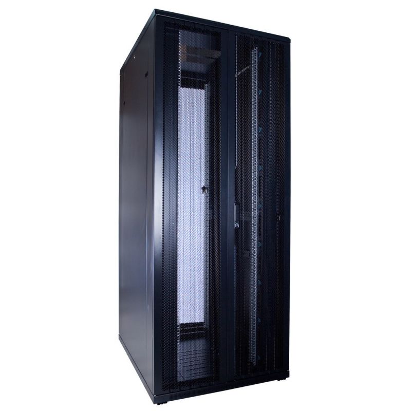 42U server rack with perforated split doors front and back 800x1000x2000mm (WxDxH)