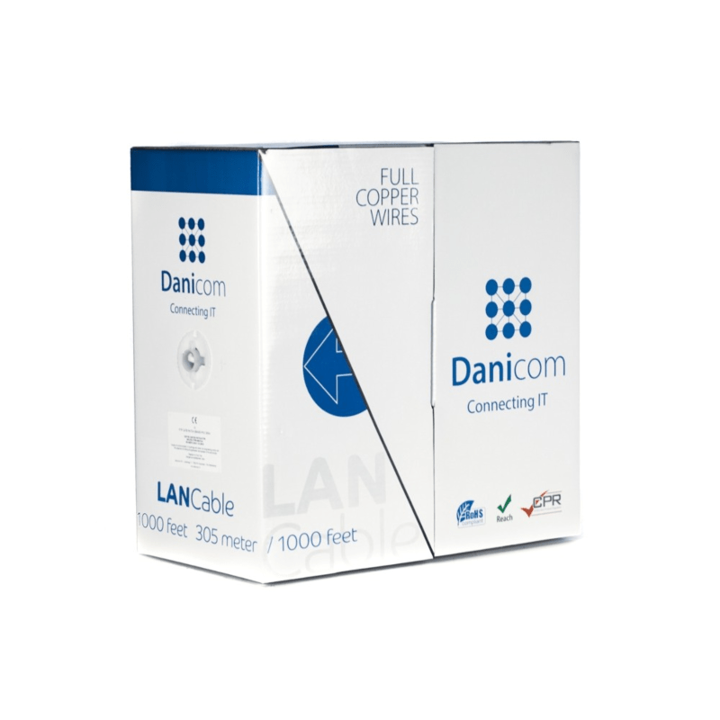 DANICOM CAT5E FTP 305m on a reel solid  -  PVC (Eca)