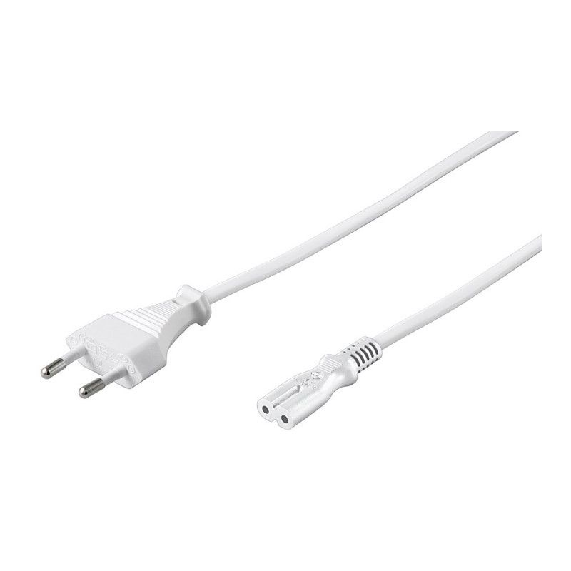 Power cord euro plug to C7 1,50m white