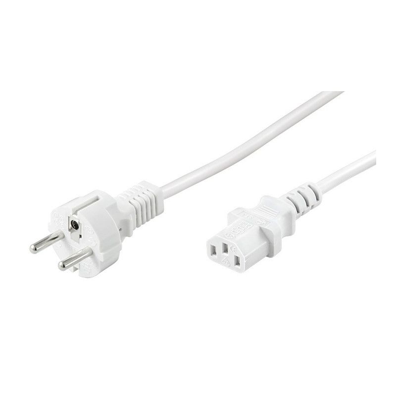 Power cable schuko to C13 5m white