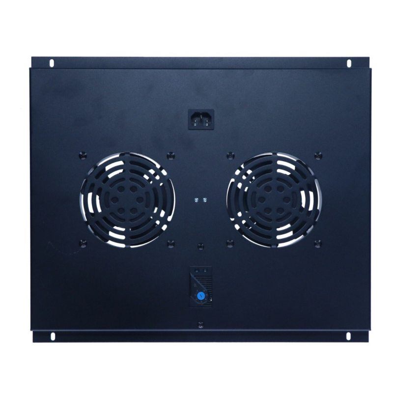 Fan package with 2 fans and thermostat suitable for 600mm deep standing server cabinets