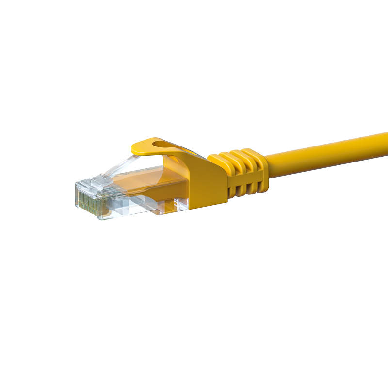 UTP CAT5e 0,25m yellow - 100% copper 