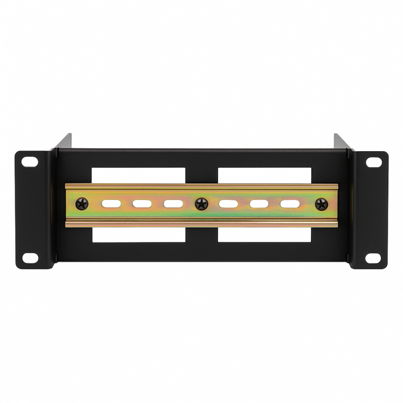 2U DIN rail for 10-inch racks - adjustable in depth