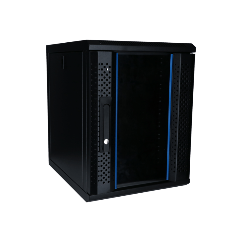 HMF 63309-02 Armadio rack 10 pollici, Armadio di rete | 9 U | Completamente Assemblato | 31,2 x 30 x 48,3 cm | nero