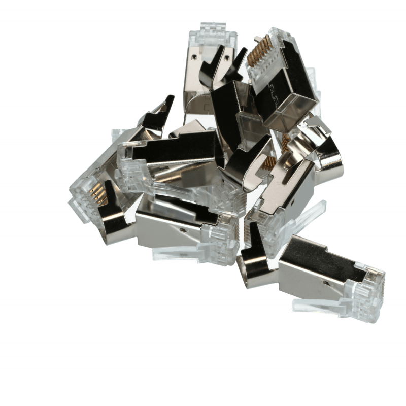 CAT6a pass through connector RJ45 - shielded - for flexible core 10 pieces