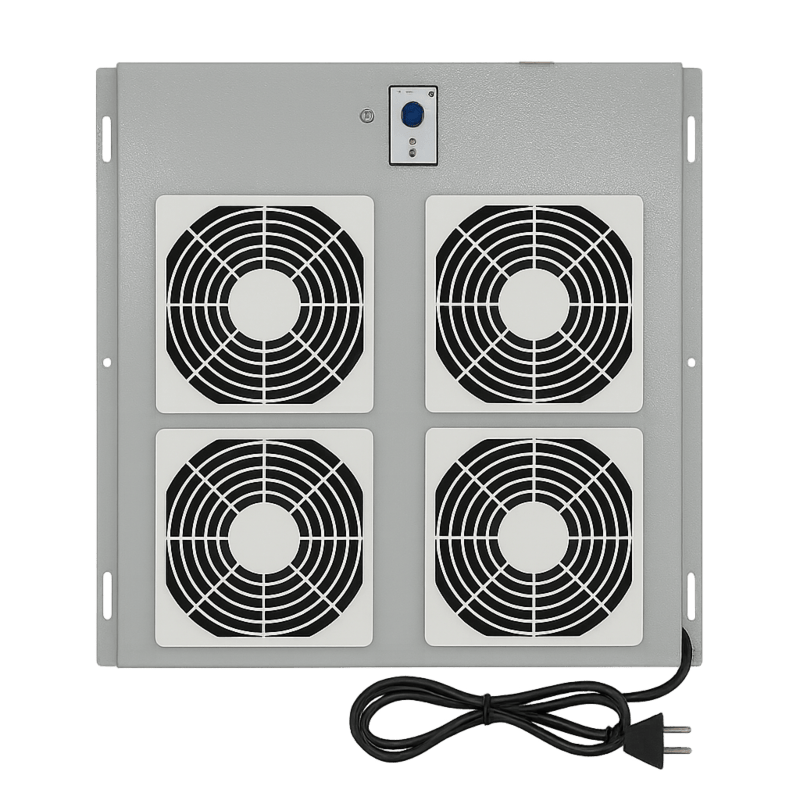 Fan set with 4 fans and thermostat suitable for outdoor server racks