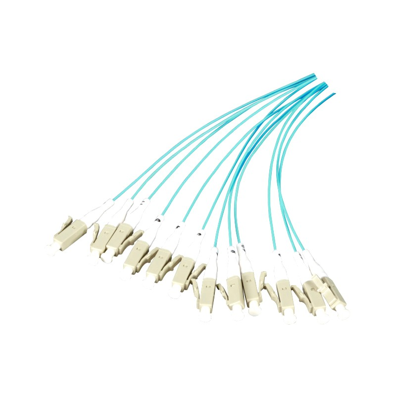 OM3 fibre optic pigtail turquoise LC - 12 pieces