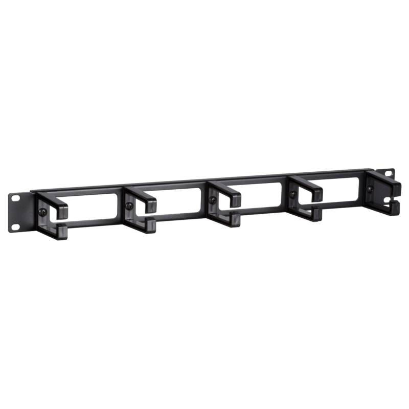 1U 19 inch metal cable tray with 5 plastic hooks