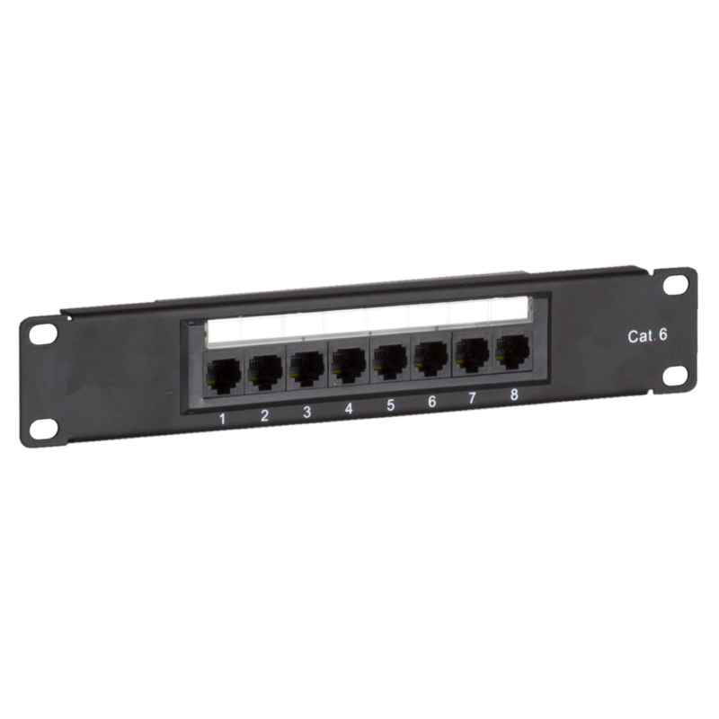 10 Inch CAT6 UTP patch panel - 8 ports