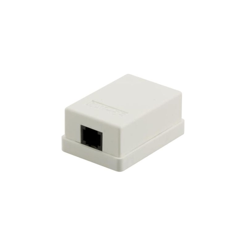 CAT5e UTP 1 port surface mount box, ivory
