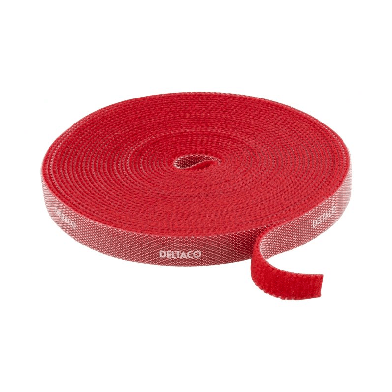Velcro tape 9 mm wide, 5 m, woven - red