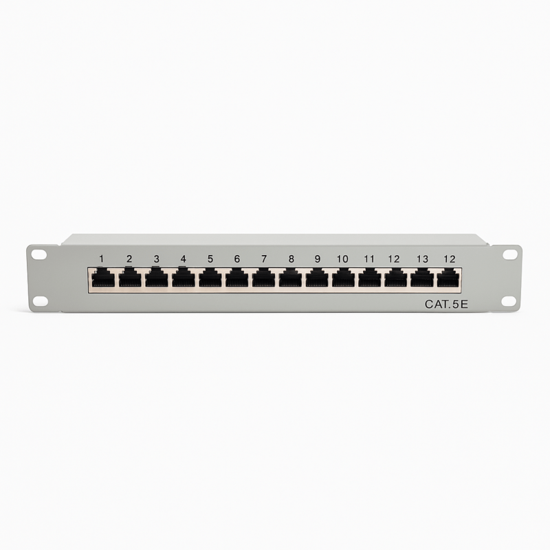 10 Inch Patch Panel – 12 Ports Cat5e STP