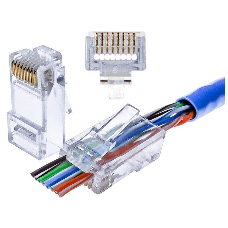CAT6 pass through connector RJ45 - unshielded - for flexible core