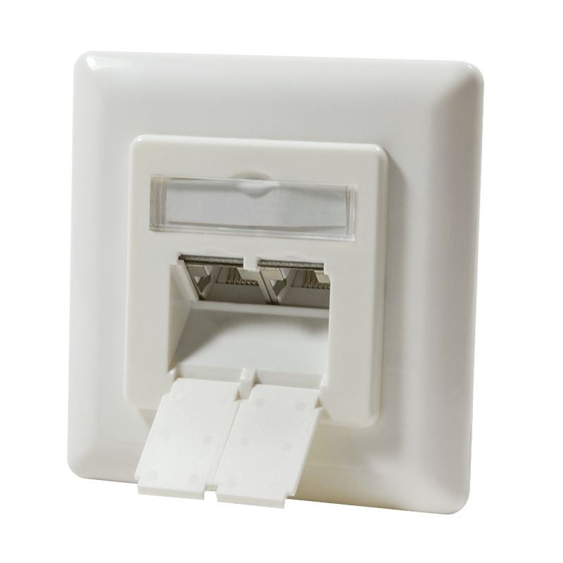 CAT6 UTP / STP flush-mounted box vertical, ivory