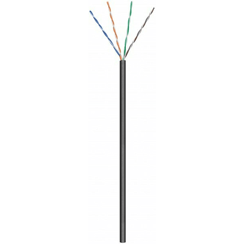 CAT5e U/UTP 100m outdoor cable on a reel solid black CCA