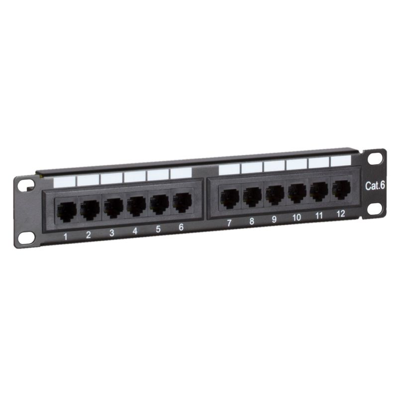 10 Inch CAT6 UTP patch panel - 12 ports