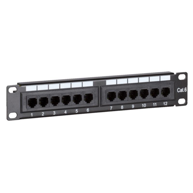 10 Inch CAT6 UTP patch panel - 12 ports