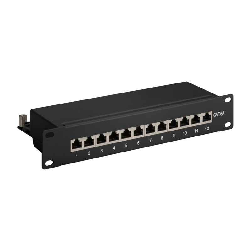 10 Inch CAT6a STP patch panel - 12 ports