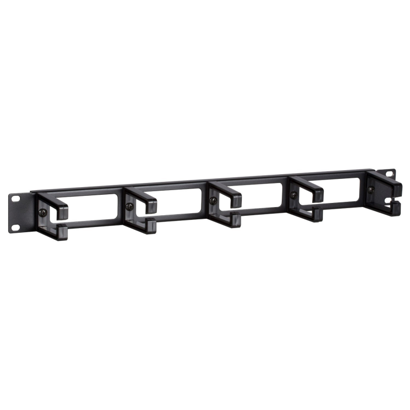 1U 19 inch metal cable tray with 5 plastic hooks