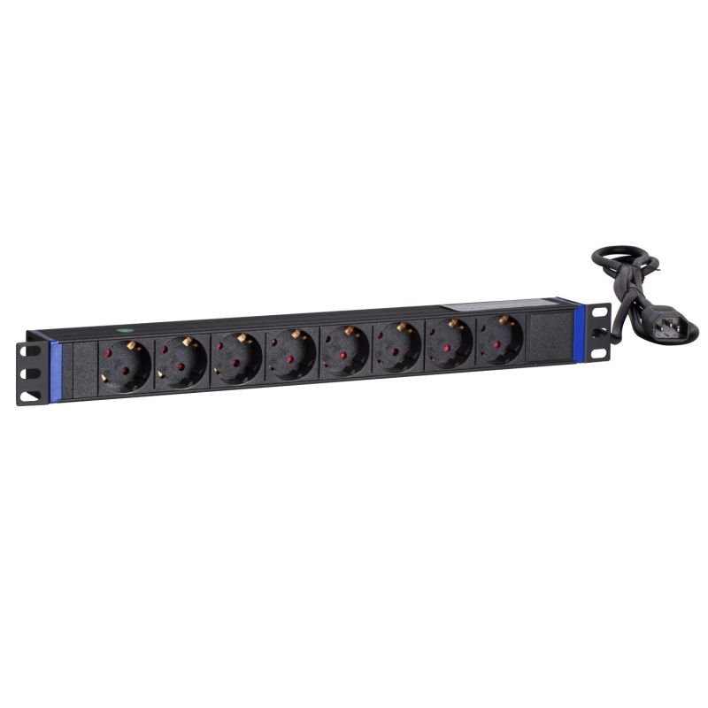 19 inch 8 way power strip with C14 plug