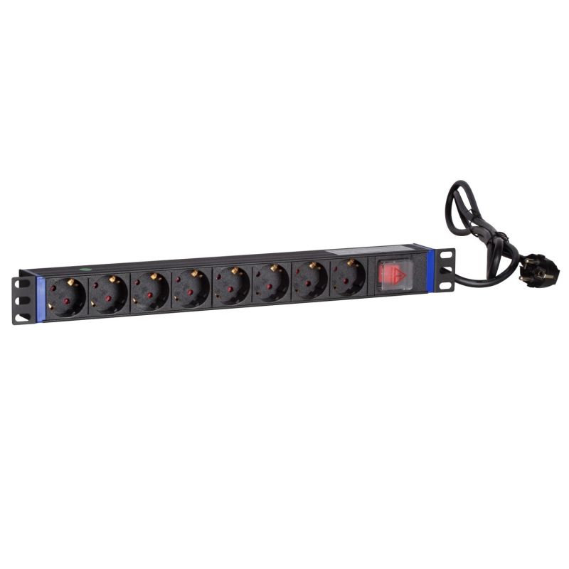 19 inch power strip with 8 sockets and switch