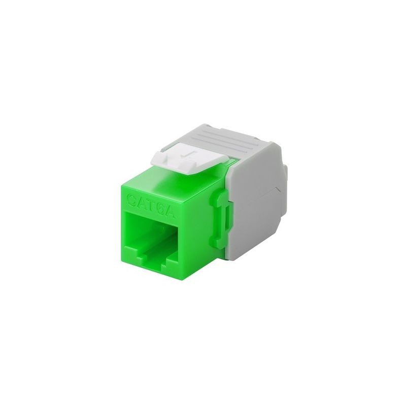 CAT6a UTP Keystone Connector - Toolless - green