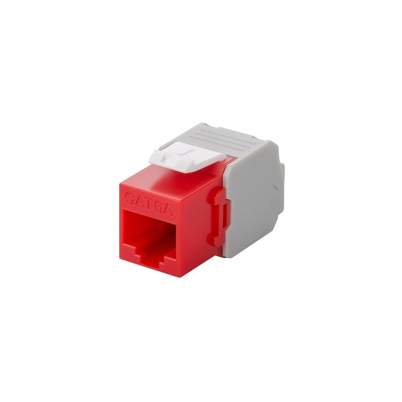 CAT6a UTP Keystone Connector - Toolless - red