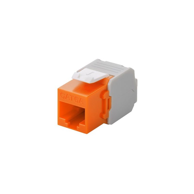 CAT6a UTP Keystone Connector - Toolless - orange