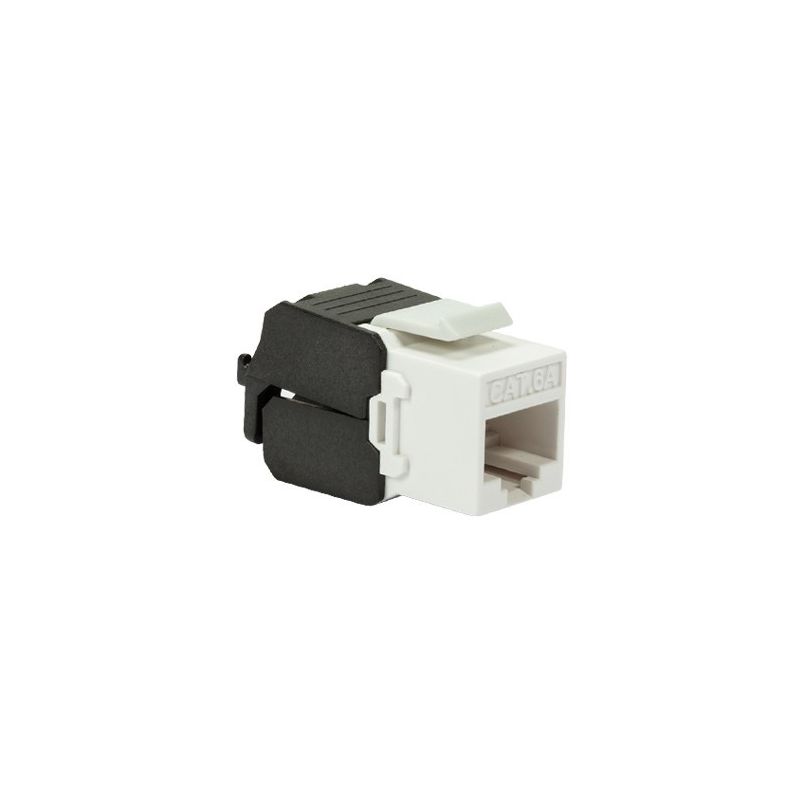 CAT6a UTP Keystone Connector - Toolless - Black/ White