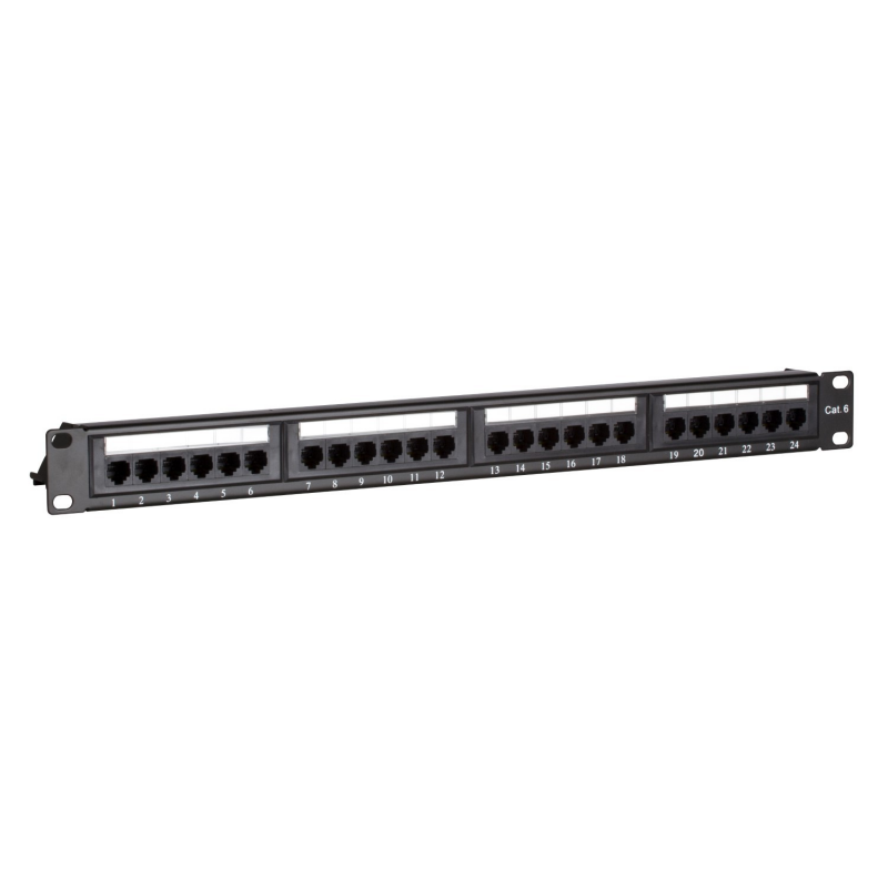 CAT6 Network 6-Port Patch Panel, 1U RJ45 — Primus Cable