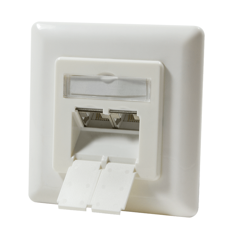 CAT6 UTP / STP flush-mount box, ivory