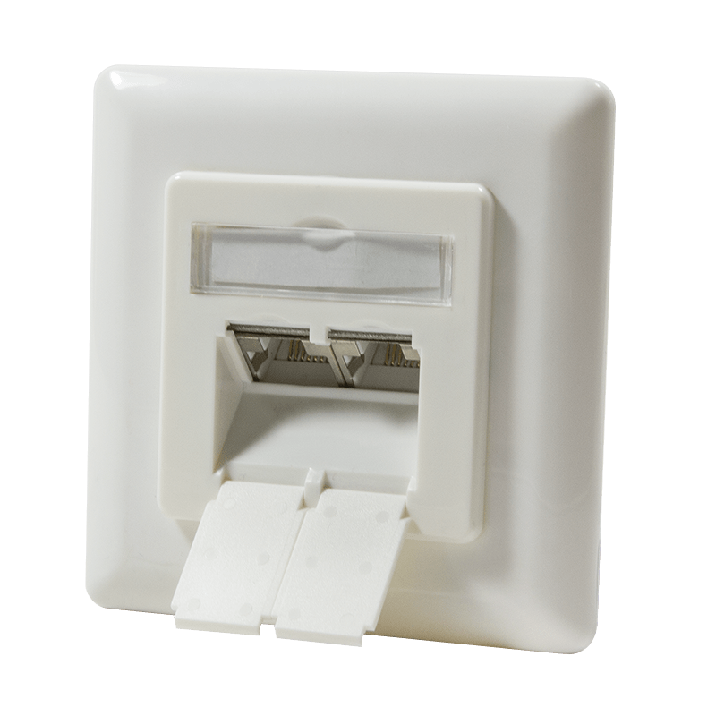 CAT6 UTP / STP flush-mounted box vertical, ivory